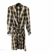 Harcourt Vintage Mens Brown Multi Plaid Robe Size M - £50.84 GBP