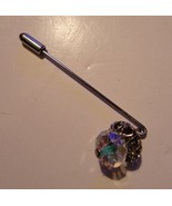 Vintage Stick Pin Crystal Bead Silver Tone - £11.55 GBP