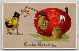 Easter Greetings Jewish Chick Red Egg Booze For Wounded Chick Postcard R29 - £7.86 GBP
