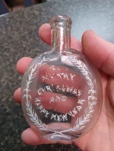 Embossed Flask Merry Christmas And Happy New Year Picnic Flask Wreath Bo... - $74.24