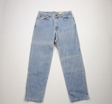 Vintage Y2K 2001 Eddie Bauer Mens 34x32 Distressed Straight Leg Denim Jeans Blue - £35.58 GBP