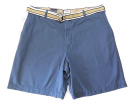 IZOD Flat Front Bermuda Shorts Mens size 40 Blue with Belt - £17.76 GBP
