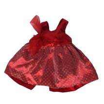 Build a Bear Workshop Red Gold Lace Overlay Sleeveless Bow Valentines Day BAB - £18.11 GBP