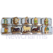 10 Nativity Italian Charms Set - Holiday Christmas Manger Jewelry Scene MIX105 - £5.44 GBP