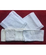  Set of 6 vintage embroidered white handkerchiefs (mixed set) - $34.18 CAD