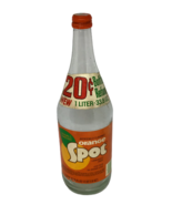 Orange Spot Pop Soda Bottle Glass Beverage 33.8 oz 1 Liter Label Vtg Har... - $29.80 CAD