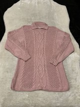 Deidre McGuire Pima Cotton Knit Long Sleeve Pink Ireland Heavy Sweater M... - $39.19