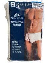 JcPenny Men’s Stafford Mid-Rise Briefs Size XL 3 Pack Underwear New - £33.77 GBP