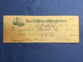 1925 Atlantic Bank And Trust Company Daytona Beach Florida Obsolete Chec... - $19.78