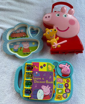 Peppa Pig Electronic Learning Toy Book, Carry Case for Figures &amp; Melamine Plate - £19.97 GBP