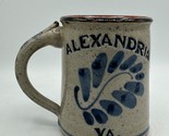 Blue Salt Glaze Pottery Mug Alexandria Virginia Signed by Harvey 18 oz 1/92 - $21.14