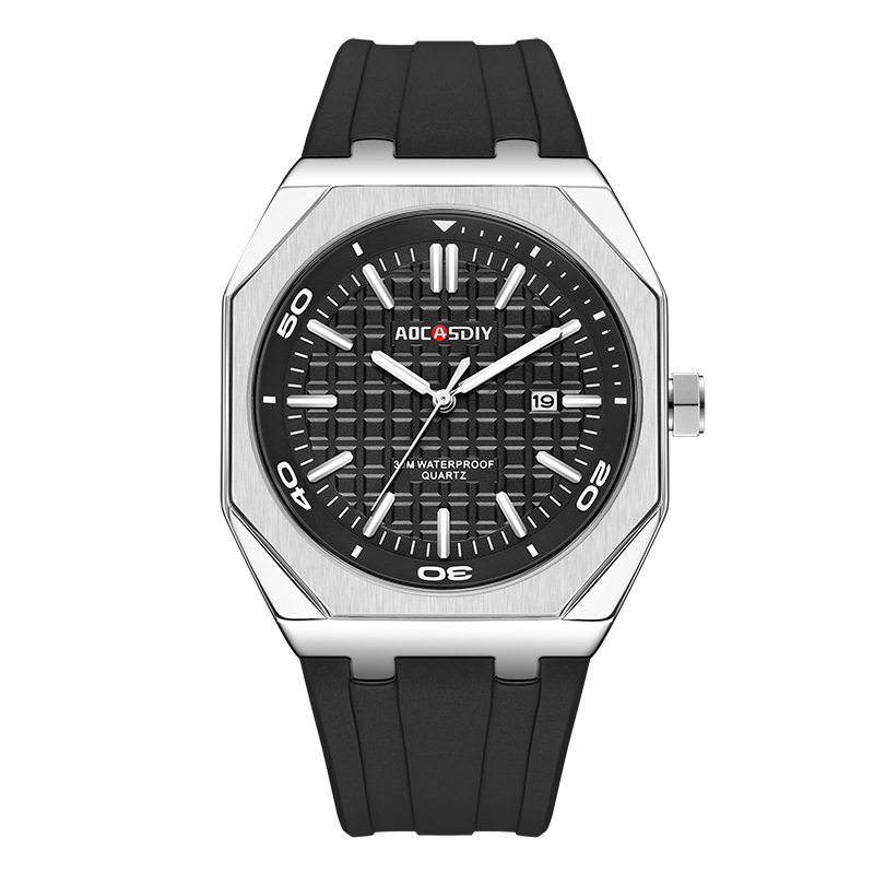 Men's High-End Square Quartz Watch with Personalized Calendar and Luminous