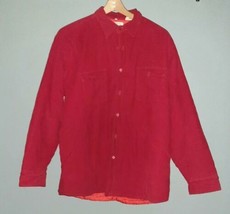 Vintage Corduroy Cord Red Jacket Size XLarge Windbreaker Brand 70s 80s Lined - £19.98 GBP