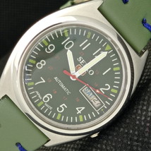 Vintage Seiko 5 Automatic 7009A Japan Mens DAY/DATE Green Watch 621b-a413504 - £30.33 GBP