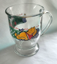 Disney Winnie The Pooh Clear Glass Coffee Mug “Bother-Free Is The Way To Be” - £10.94 GBP
