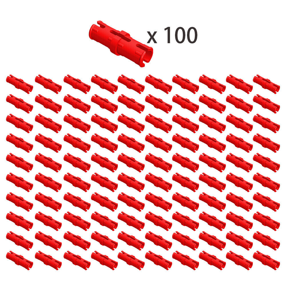 100x Red 2780 Connector Peg w. Friction/Technic Pin with Center Slots - $6.89