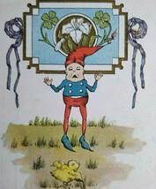 Easter Postcard Dwarf Elf Gnome Gets Scared HM Rose Antique Original 1912 Ottawa - £20.87 GBP