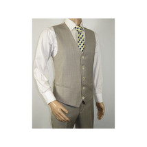 Men Suit BERLUSCONI Turkey 100% Italian Wool Super 180's 3pc Vested #Ber13 Beige image 9