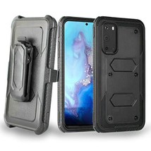 Hexagon PC TPU 3 in 1 Holster Case for Samsung S20 6.2&quot; BLACK - £4.68 GBP