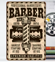 Professional Hairdressers Barber Shop Novelty Metal Sign 12&quot; x 8&quot; Wall Art - $8.98