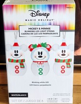 Disney Mickey &amp; Minnie 8 Ct 7-ft MultiFunction White LED Christmas Strin... - $24.29