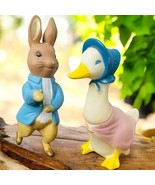 1976 Beatrix Potter Eden Peter Rabbit Mother Goose Rubber Figures Hong Kong - $15.87