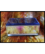 1930s Art Deco Beveled Cobalt Blue Glass Wood Match Holder Smoking - £35.97 GBP