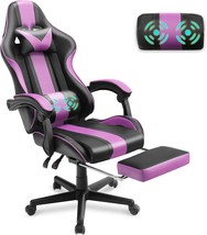 Ferghana Purple Gaming Chairs With Footrest For Adults, Teens, Ergonomic Gamer - £124.27 GBP