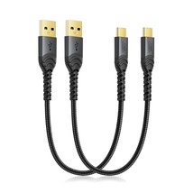 CableCreation Short USB C Cable 3A Fast Charging 2 Pack 1FT, USB-A to USB-C Char - £14.88 GBP