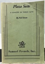 Plaza Suite Comedy in Three Acts Neil Simon PB Script Book Samuel French 1969 - £7.03 GBP