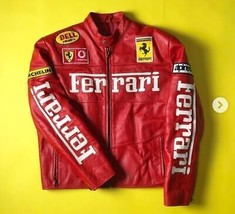 Giacca in pelle Ferrari Racing Giacca da corsa CAMPIONE DEL MONDO RARA... - $153.65