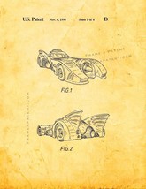 Batmobile Patent Print - Golden Look - $7.95+