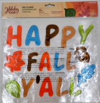 Holiday Living Colorful Gel Window Clings Happy Fall Y&#39;all Leaves Acorn ... - £7.03 GBP