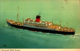 Cruise Ship 1950 Cunard White Star-&quot;Media -VINTAGE POSTCARD-BK51 - £3.11 GBP
