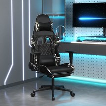 Gaming Chair with Footrest Black and Camouflage Faux Leather - $182.99