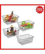 Durable Rust-Proof Black Wire Baskets - 4 Pack for Versatile Storage Sol... - €29,92 EUR