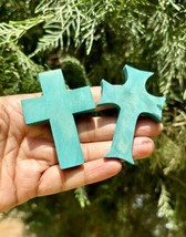 2 Pc Wood CROSS Pendant, Jesus Christ Wooden Locket Handmade, 6 cm handp... - $15.67