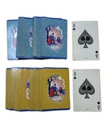 Vintage Playing Cards 1620 Pilgrim Mayflower Blue Yellow Double Deck E 4820 - $6.92