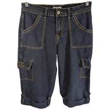 Cato Womens Cargo Capri Pants Y2K Pockets Jeans Size 6 Blue Denim Jean 3... - $23.76