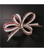 art deco Edwardian Ruby gemstone Bow Brooch, Promise Brooch, Fancy Mens ... - $621.70 CAD