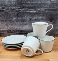 Noritake Ravel Set of 4 Saucer &amp; Tea Cup Coffee Mug Dinnerware Tableware... - £11.22 GBP