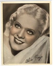 *ALICE FAYE Vintage Original 8x10 Color-Tinted Photograph &amp; Facsimile Signature - £35.41 GBP