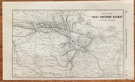 1923 Antique GREAT NORTHERN EASTERN SECTION Map Vintage RAILWAY Map - $13.57 CAD