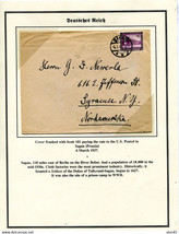 Germany 1937 Cover from Sagan to USA Single Usage 14282 - £31.14 GBP
