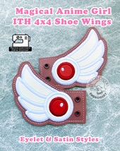 Magical Girl Anime ITH 4x4 Shoe Wing Machine Embroidery Pattern Download - £4.71 GBP