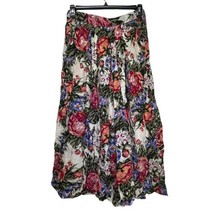 Zashi Cropped Pull On Harem Gaucho Pants Hippie Lagenlook Floral Vintage... - £20.33 GBP