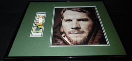 Brett Favre 16x20 Framed Game Used Jersey &amp; Photo Display Green Bay Packers - $79.19