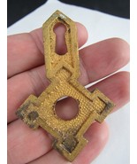 Vintage Keyhole Skeleton Key Escutcheon Lock Plate Ornate  Estate Find G... - $14.01