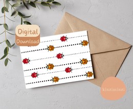 Printable Ladybugs on the Move Greeting Card, Digital Card for Any Occasion, 4x6 - £1.73 GBP