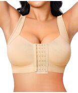 BRABIC Front Closure Compression Bra Wireless Beige Size 3XL - $265.95 MXN